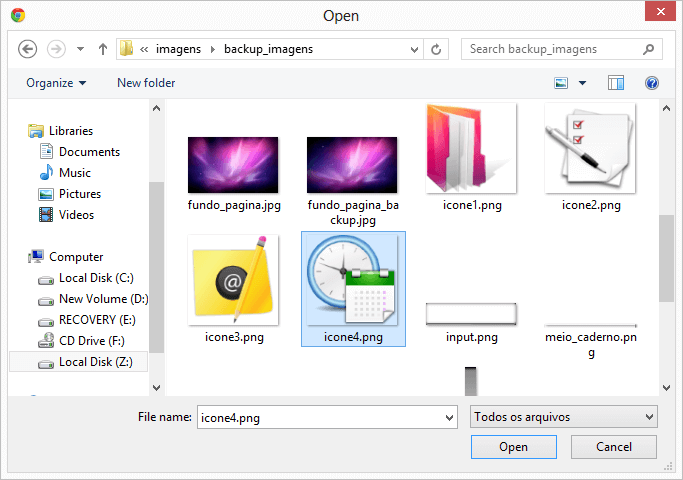 Como selecionar um arquivo de seu computador